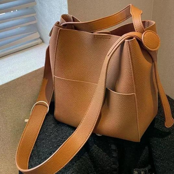 Brand New Women Faux Leather Bucket Shoulder Messager Handbag - Picture 7 of 9